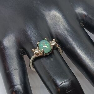 Silver Opal Ring with Sparkling Accents